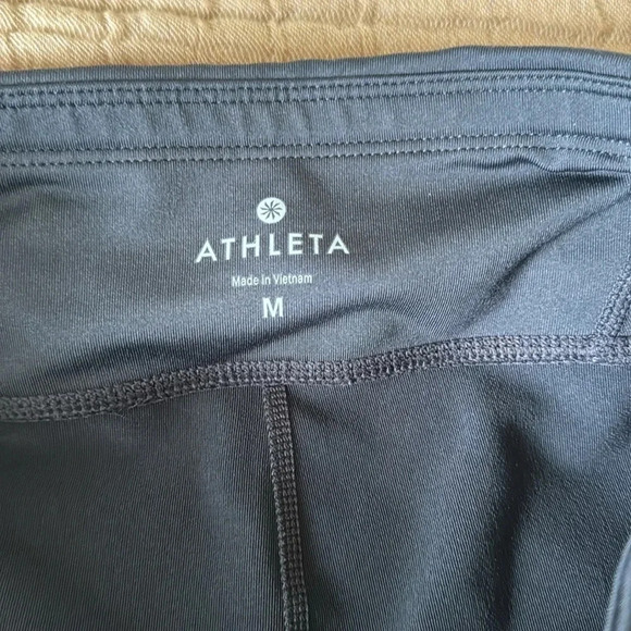 Athleta Leggings Dark Gray Capri Low Rise Back Pocket Zipper size M - Picture 7 of 7